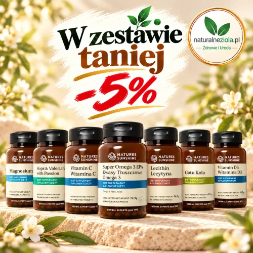 Zestaw Pro Relax Nature’s Sunshine – 7 suplementów na co dzień, z magnezem, omega-3 i składnikami roślinnymi. W zestawie 5% taniej!