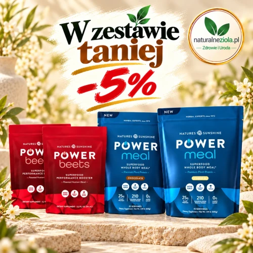 Zestaw Power Line Nature’s Sunshine – 2 Power Meale i 2 Power Beets dla aktywnych. W zestawie 5% taniej!
