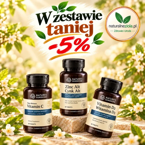 Zestaw Odpornościowy Nature’s Sunshine – witamina C, D3 i cynk wspierające odporność. Kup w zestawie 5% taniej!