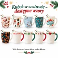 Dziesięć dostępnych wzorów kubków świątecznych do zestawu Świąteczne Przyjemności, oznaczonych numerami od 1 do 10.